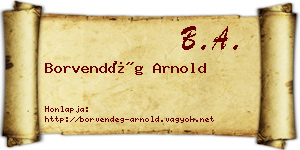 Borvendég Arnold névjegykártya